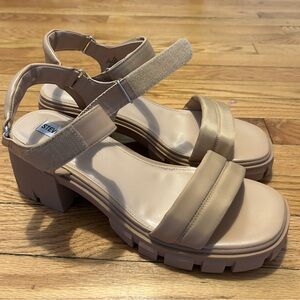 Light tan platform sandals